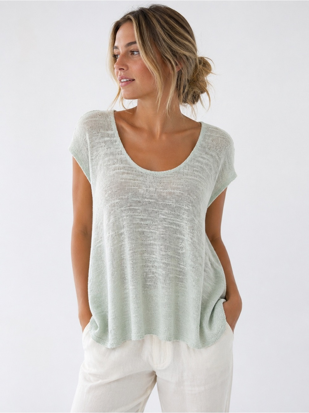 UO Kimchi Blue Mixed Media Top